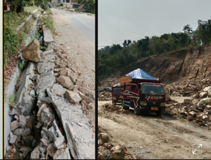 Persatuan Wartawan Media Online Indonesia PWMOI  DIY Menyoroti Penambangan Untuk Urug Jalan Tol Jogja - Solo Berakibat Jalan Rusak Gorong Gorong Mencolot  ‘Siapa Yang Tanggung Jawab ? 