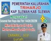 Irawan SI.P Lurah triharjo Sleman…