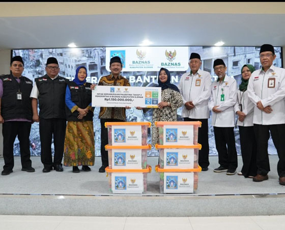 PEMKAB SLEMAN SERAHKAN BANTUAN KEMANUSIAAN  UNTUK PALESTINA