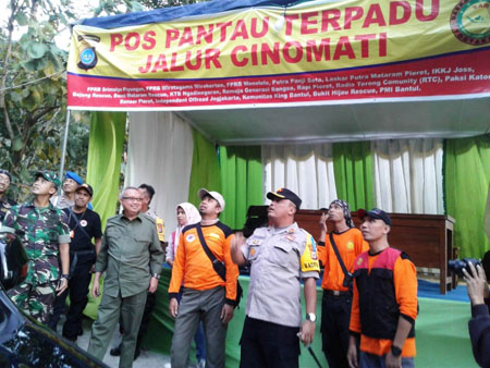 Jalur Extrim Cinomati Wonolelo-Terong Dlingo di Dirikan Pospam Lebaran 2019