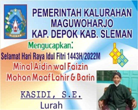 Kasidi S.E Lurah Maguwoharjo  Mari Kita  Saling Memafkan Di Hari Yang  Fitri 