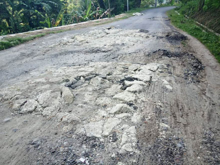 Jalan jalan Protokol Menuju Serut  Gunungkidul Rusak Parah 'Ini 'Kata Kades  Suyono