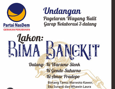  H.Subardi Nasdem Nanggap 3 Dalang  Manggung Bareng Di Lapangan Wiladeg Gunungkidul  8/12/2018