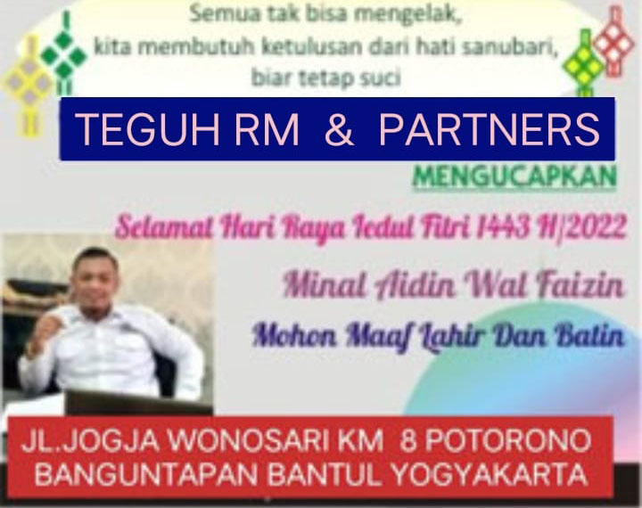 Teguh & Partnes Banguntapan Lebaran Tahun 2022 Mengucapkan Minal Aidzin Wal Faidzin 