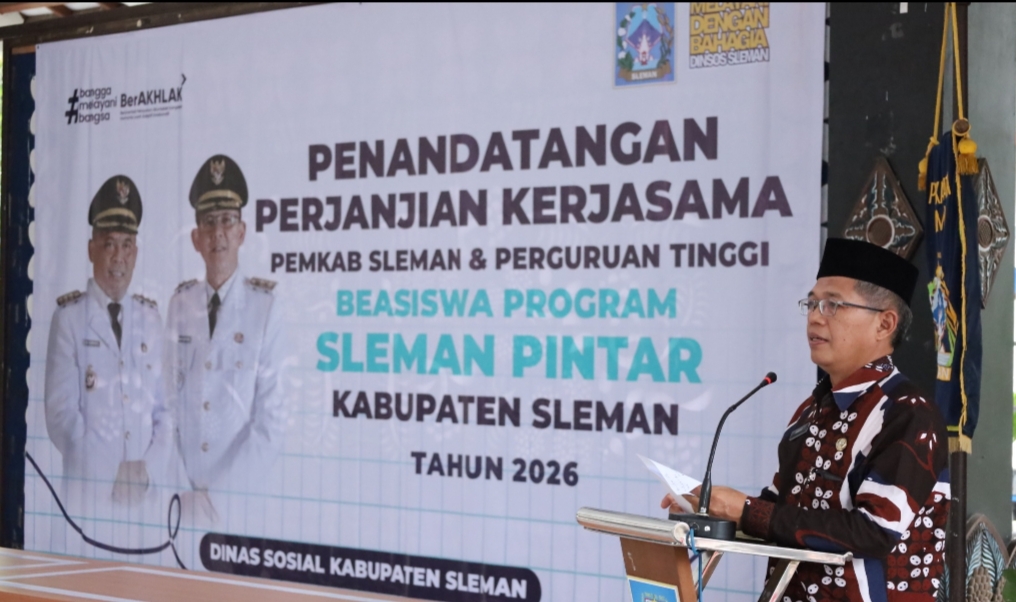 Perjanjian Kerja Sama ( PKS) Pemkab Sleman - 34 Perguruan Tinggi Program Beasiswa Sleman Pintar 2026