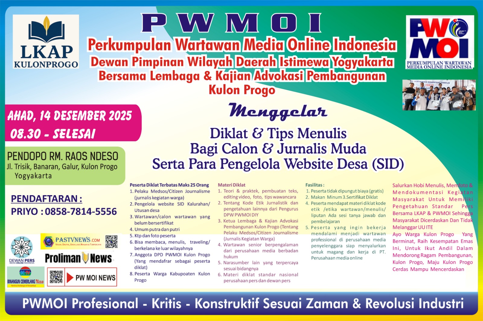 LKAP  Kulon Progo Diklat  Penulisan Jurnalis  Bersama PWMOI DIY