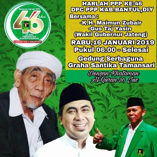 Harlah PPP Ke-46 Tahun 2019 Merajut Image Simpatik ‘DPC PPP Bantul Targetkan 6 Kursi DPRD 